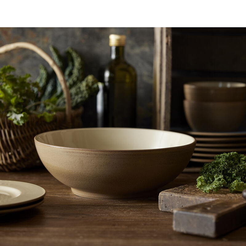 

Bitz Salatskål 30 cm i wood/sand glaseret stentøj